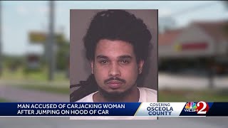 Osceola County man arrested after allegedly jumping on moving car, stomping on the windshield