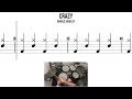 Crazy  Gnarls Barkley🥁 Medium Beginner Version