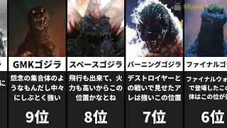 歴代最強のゴジラの強さランキング(僕の独断と偏見、解釈なので)ご安心下さい