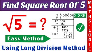 How to find square root of 5|SquareRoot of 5 by long division method|Find square root of 5 in Telugu