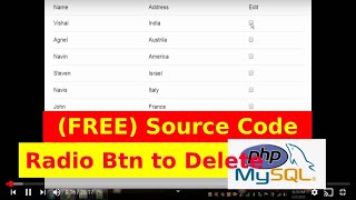 Delete Data in Database & HTML Table with Checkbox - Source Code