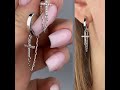 Оригинальные серебряные серьги Конго с подвесками Крестики jewelry earrings silver