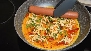 Hearty Quick Breakfast, Cheap and Tasty | Hotdog in a Savory Pancake