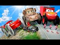 BIG LIGHTNING McQUEEN, TOW MATER and Small Pixar Cars vs DOWN OF DEATH in BEAMNG DRIVE