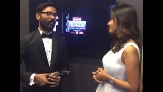 Filmfare Awards 2016 Dhanush  Speech