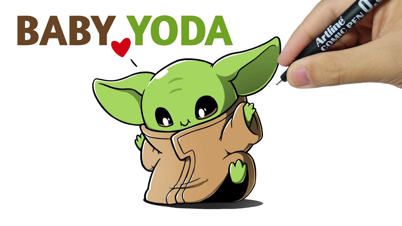 How To Draw Baby Yoda From The Mandalorian, How To Draw Baby Yoda Step ...