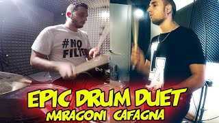 Epic! Drum Duet Maragoni Cafagna #FFO Dubstep Music Dw Drums Ddrum Vater Drumsticks and Soundtrack