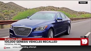 100,000 Genesis vehicles recalled for potential fire risk