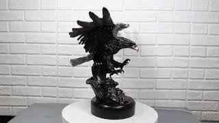 Ebros American Bald Eagle Bird Swooping Into Water Electroplated Bronze Statue 19.5\