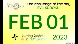 Live Sudoku EVIL  February 01, 2023