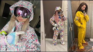 9 Женские лыжные костюмы с Алиэкспресс Women's Ski Suit Aliexpress Зимняя одежда 2023 Лыжный костюм