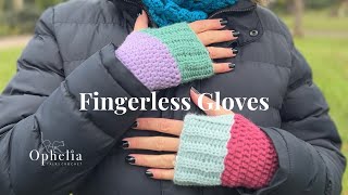 Quick And Easy Crochet Fingerless Gloves // Ophelia Talks Crochet Tutorial