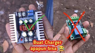 Isi Baterai Pake StepDown 20A + Charger Laptop