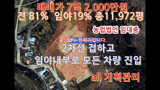 정선 남면 문곡리 개발가능한 토지 11,972평 7억2,000만원