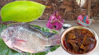 rural tribal couple cooking and eating LAILONTIKA FISH Curry in their traditional methods||rurallife