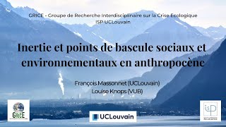 Projet GRICE - Inertie et points de bascule sociaux et environnementaux en anthropocène