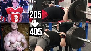 205 LBS - 405 LBS BENCH PRESS TRANSFORMATION | 17-19 YEARS OLD