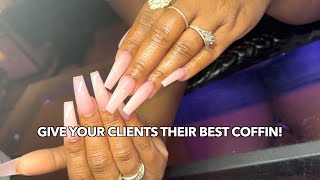 START TO FINISH COFFIN NAIL SHAPE!| ACRYLIC COFFIN NAILS TUTORIAL