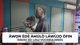 Yoruba Language Vocabulary In Law - Awon Ede Amulo Lawujo Ofin