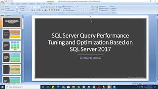 SQL Server Performance Query Tuning and Optimization Part 1