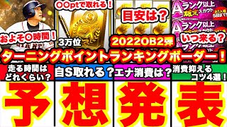 ターニングポイントOB2弾ランキングボーダー予想発表！走り方も完全攻略！累計撤退コツ,エナジー消費目安,何時間かかる,A確定スカウトはどうするべきか等全て話します【プロスピA】【プロ野球スピリッツA】