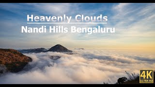 Heavenly Mornings: The Magic of Sunrise through Cotton clouds Over Nandi Hills Bengaluru