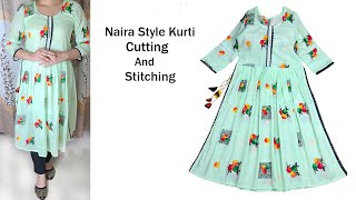 Naira Style Kurti Cutting And Stitching| |গজ কাপড় দিয়ে ডিজাইনার নায়রা কাট জামার কাটিং ও সেলাই শিখুন