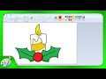 Dibujos en Paint 033 - Como dibujar una vela de Navidad