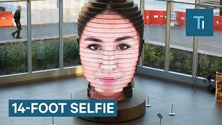 14-Foot Sculpture Displays Larger-Than-Life Selfies