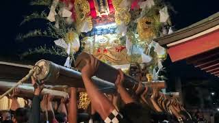 さなぎ神社⛩️新浜岬町西部三丁目布団太鼓　晩の宮入り