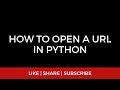 Open a URL in python