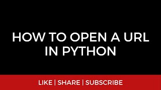 Open a URL in python