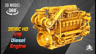 3516C HD Engine | Markos3d | 360 Degree Turn Around