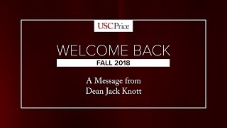 Welcome Back Video Message from Dean Jack H. Knott