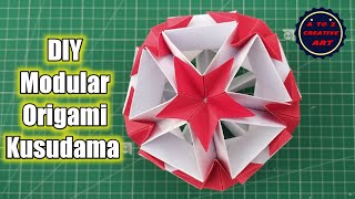 Modular Origami Kusudama - DIY Origami Kusudama Flower Ball Making For Beginners