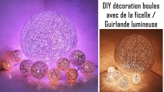 DIY Garland and lamp balls of string or wool