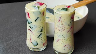 Custard Sharbat Recipe | Iftar Special Milk Sharbat | Custard Milk & Sago Drink Recipe | N'Oven