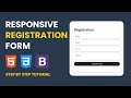 Responsive Registration Form Using HTML, CSS & Bootstrap 5 | Step-by-Step Tutorial