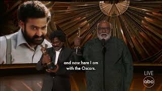 'Naatu Naatu' from 'RRR' wins the Oscar for Best Original Song! #Oscars #Oscars95
