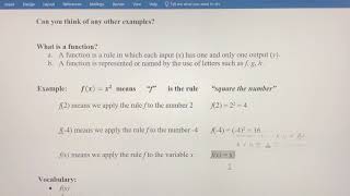 Evaluating Functions for Numeric Values Using Function Notation (What is a function?)