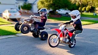 DRIFT QUAD VS PIT BIKE RACING!!! ITS TOO FAST