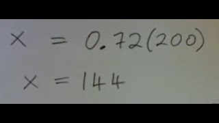 Percent:  What number is 72% of 200?