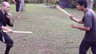 Escrima Stick Blocking Drill Rick Tew's NinjaGym Martial Arts Training Program