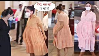 Kareena Kapoor difficult to walk with 7 month baby bump, spotted at her home
