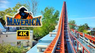 Maverick Front Row POV 4K 60fps Intamin Blitz Roller Coaster Cedar Point