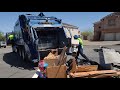 Las Vegas Republic Services Peterbilt McNeilus Rear Loader Garbage Truck Packing on Bulky Items!!!!!