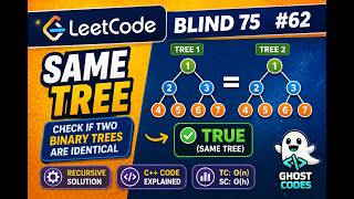 Same Tree | LeetCode Explained Simply | Blind 75 #62 Binary Tree Problem 🔥