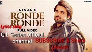 Ronde Ronde :(Lyrics video) Letest panjabi song.18 from #QLseriesofficialchannel.