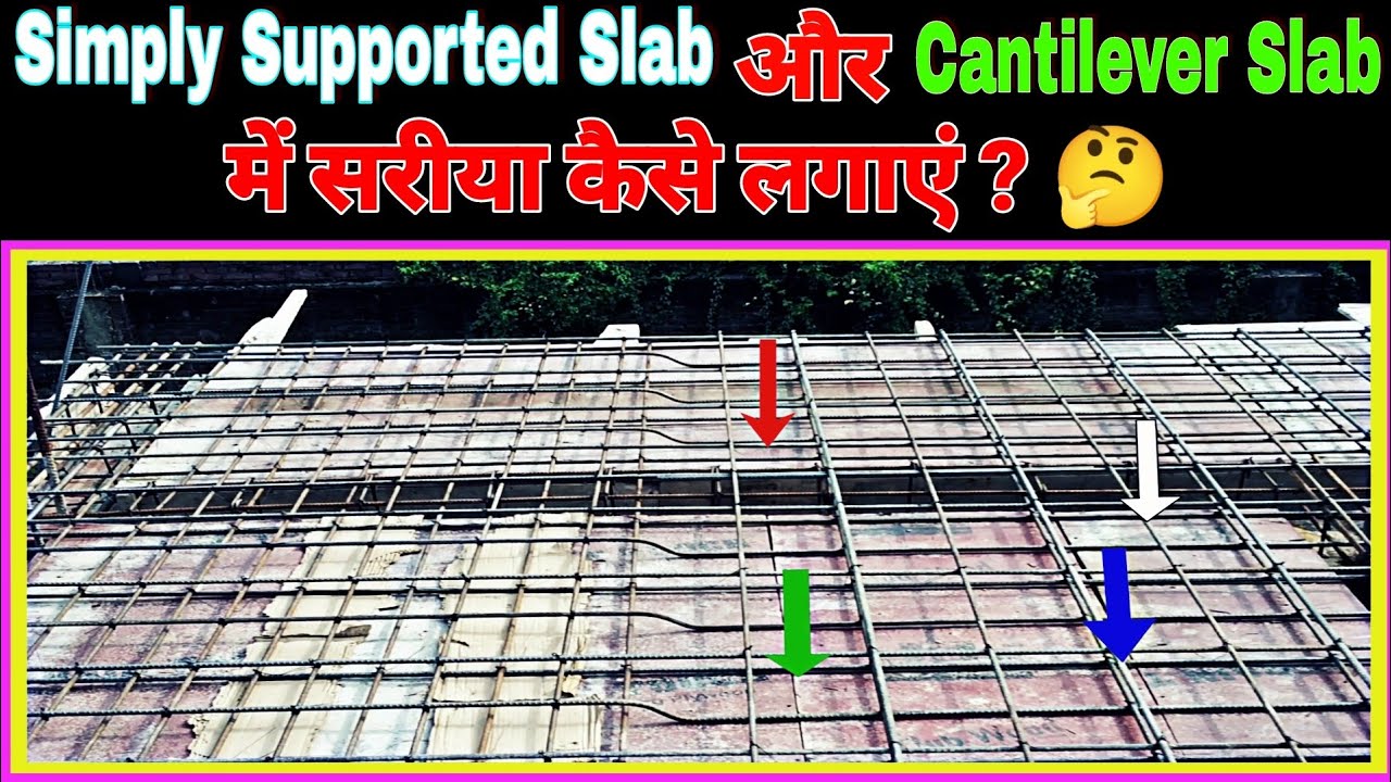 REINFORCEMENT DETAIL OF CANTILEVER SLAB AND SIMPLY SUPPORTED SLAB - YouTube