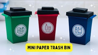 How to make Mini Trash Bin from Paper | Origami Trash Bin Tutorial - Paper waste basket #diy #craft
